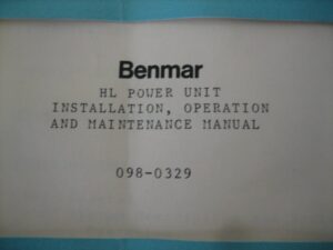 Benmar HL Power Unit  Installation, Operation and Maintenance Manual - Free Shipping