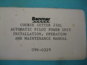 Benmar Course Setter 21HL Autopilot Installation/Operation/Maintenance Manual
