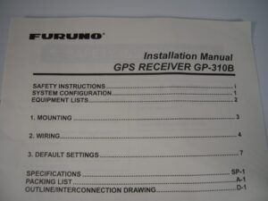 Furuno GPS Receiver GP-310B Installation  Manual - Free Shipping