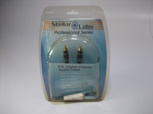 Stellar Labs 6 ft. Digital Coaxial Audio Cable Gold Plated *New Old Stock*