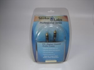 Stellar Labs 9 ft. Digital Coaxial Audio Cable Gold Plated *New Old Stock*