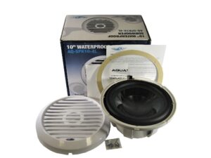 Aquaticav - 10" 4ohm Marine Sub w/ LED - White Grille - AQ-SPK10-4L - For Parts
