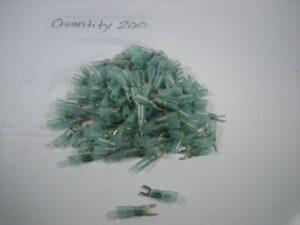 14-16 AWG Blue #10 Stud Heat Shrink Spade Fork Wire Terminals *LOT OF 200* - NEW