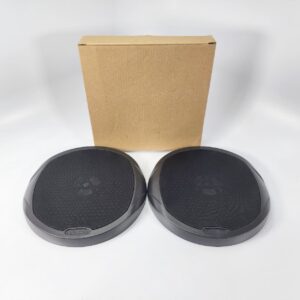 [1 Pair] Fusion Marine MS-FR602G Speaker Grilles - Black w/ Cloth - New