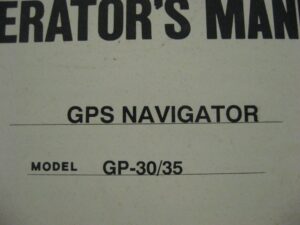 Furuno GPS Navigator Model GP-30/35 Operator
