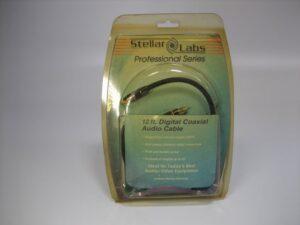 Stellar Labs 12ft. Digital Coaxial Audio Cable-Gold Plated-New Old Stock