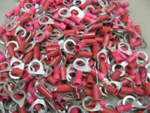 22 - 18 Gauge Insulated Vinyl Ring 5/16" Stud Connector Crimp Terminals - Lot of 359