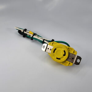Leviton 30 Amp 125-Volt 3-Wire Locking Single Outlet - L5-30 - Yellow - w/ Wires