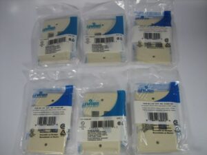Leviton 41080-4IP Ivory Single Gang Wallplate 4-Port *Lot of 6* - NEW