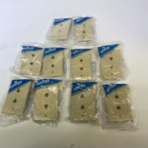 Leviton Lot of 10 625B3 Two Line 4 Conductor Almond RJ11 Jack - **BLEM**