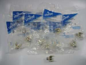 Leviton 41084-FIF Ivory Quickport F-Type Adapter - Lot of 10 -NEW OLD STOCK