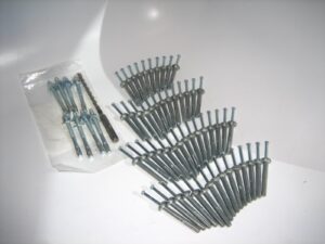 Lot of 50 2" Mushroom Head Drive Pin Concrete Anchors Nail-in + 8 Wedge + Bit