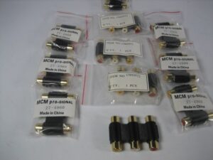 MCM 27-4960 3RCA Audio Video Female to Female Coupler Adapter - LOT of 10 - NEW