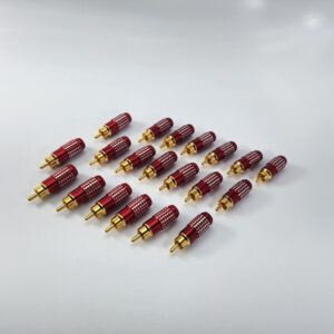 [Set of 20] MIC14RED - Premium Red RCA Male Plug Solder Type Audio Video Adapter