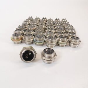 2 Pin Chassis Mount Threaded Circle Connectors - LOT OF 45