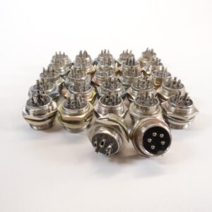 5 Pin Chassis Mount Threaded Circle Solder Connectors - LOT OF 27
