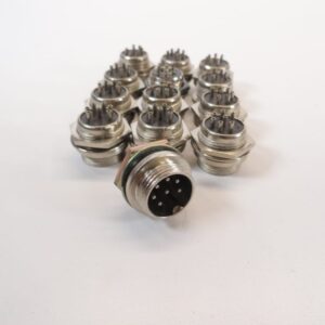 7 Pin Chassis Mount Threaded Circle Solder Connectors - LOT OF 13