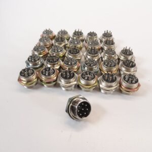 8 Pin Chassis Mount Threaded Circle Solder Connectors - LOT OF 29