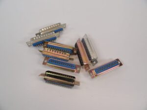 DB25 D-Sub Serial Port 25 Pin Solder Connectors Male BLUE - LOT OF 9