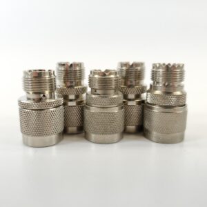 Female PL-259 UHF to Male Type N RF Coax Convert Connectors - LOT OF 5