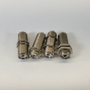 UHF PL258L 1.75 Inch Long Double Female Barrel Bulkhead Connectors - LOT OF 4