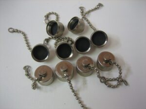 *NEW Lot of 10* Screw-on Protective Dust Cover Caps w/Chain - N-Female UHF SO239