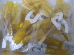 Molex Perma-Seal 50 PK #10 Stud 12-10 AWG Wire Yellow Heat Shrink Fork Connector