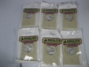 Midlite 1GIV Ivory One Gang Wireport with Screws *Lot of 6* - NEW