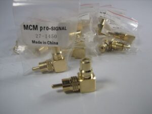 Newark MCM 27-1450 Gold Plated RCA Right Angle Audio Adapter - LOT of 16 - NEW