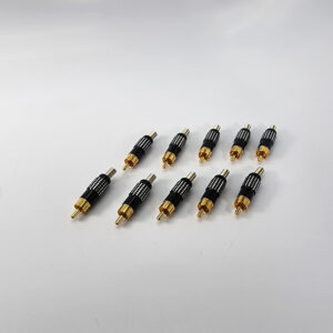 [Set of 10] RS PRO Black Premium RCA Male Plug Solder Type Audio Video Adapter