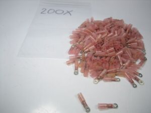 18-22 AWG Red #6 Heat Shrink Ring Terminals  *LOT OF 200* - NEW OLD STOCK