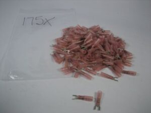 22-18 AWG Red #8 Heat Shrink Spade Fork Wire Terminals  *LOT OF 175* - NEW