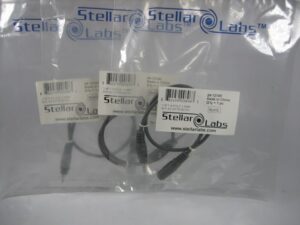 Stellar Labs 24-12100 1.5ft 4-Pole 3.5mm M/F AV Extension - LOT of 3 - NEW