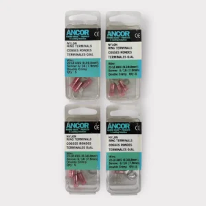 Ancor 230205 Double Crimp Nylon Ring Terminal 22-18 AWG 5/16" Screw *Lot of 20*