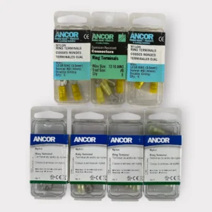 Ancor 230222 Double Crimp Nylon Ring Terminal 12-10 AWG #8 Screw *Lot of 35*