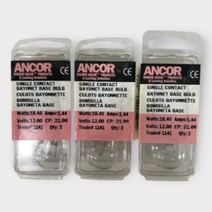 Ancor 521141 12V Single Contact Bayonet Base Bulb 18.4W / 1.44A - White **Lot of 6**