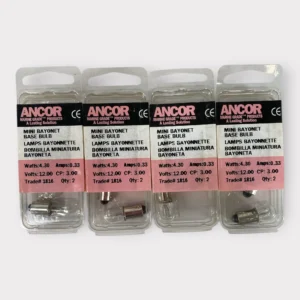 Ancor 521816 12V Mini Bayonet Base Bulb 4.3W / 0.33A - White **Lot of 8**