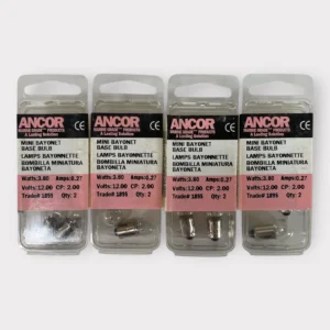 Ancor 521895 12V Mini Bayonet Base Bulb 3.8W / 0.27A - White **Lot of 8**
