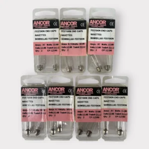 Ancor 522122 12V Festoon End Caps Bulb 10W / 0.74A - White **Lot of 14**