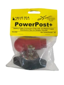 Blue Sea Systems 2103 PowerPost+ 3/8" Battery Terminal W/ 8-Screw Distribution Bus **New**