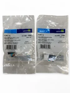 Leviton 41108-RW5 Cat 5 Snap-In Quickport Jack 8P8C T568A/B - White **Lot of 2**