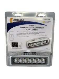Lunasea LED Utility Flood Light 15W 1250 Lumen LLB-47FW-82-00 -12-24VDC-6000K White -  **New**