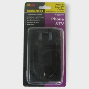 Marinco PH6597TV Phone And Cable TV Outlet Black Weatherproof Closure NEW