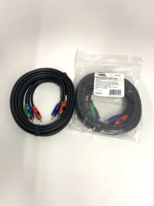 Vanco *LOT OF 2* RGB Triple Component RCA Video Cables 12 ft - 24k Gold O2 Free