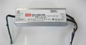 Mean Well HLG-185H-24B Dimmable LED Driver IP67, PFC, Metal Case Max Power: 187 Watts Fully Tested