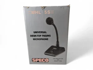 Speco MHL-5S Desktop Paging Microphone For PA System NEW Open Box