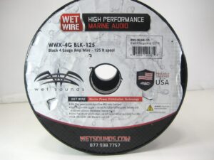 Wet Sounds Black Frosted Wet Wire Series 4 Gauge Amp Wire - 125 Ft Spool NEW 90 Day Warranty