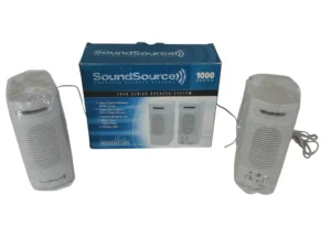 Sound Source 1000 Series Computer Speaker Systems (White) New-Old-Stock 90-Day Warranty