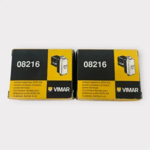 Vimar 08216 ISDN RJ11 Telephone Jack Outlet 6-Position / 6-Conductor - Ivory **Lot of 2**