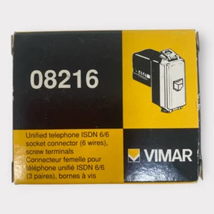 Vimar 08216 ISDN RJ11 Telephone Jack Outlet 6-Position / 6-Conductor - Ivory **New**